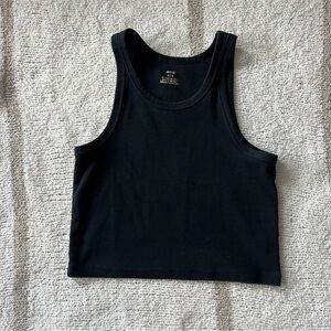black high neck aerie crop tank